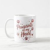 Pawprints on MyハートPet Mug コーヒーマグカップ (左)