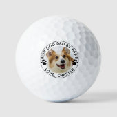 PAWRおもしろい最高のの犬のパパPawprints Golf Ba ゴルフボール (正面)