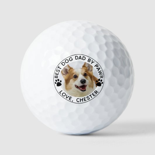 PAWRおもしろい最高のの犬のパパPawprints Golf Ba ゴルフボール (正面)