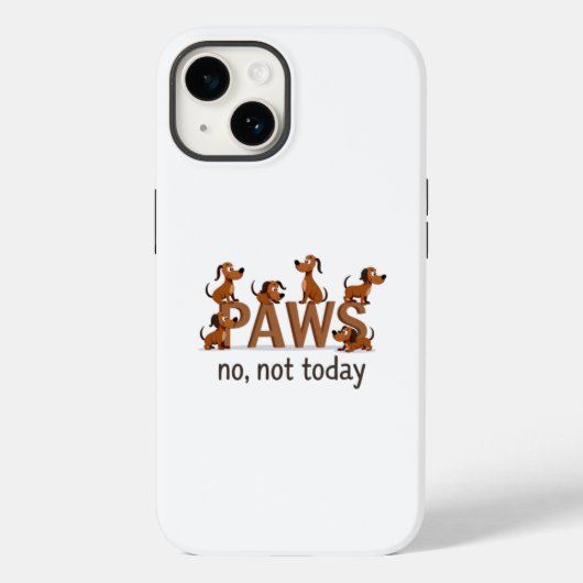 Pawsの楽しい仲間たち: 陽気な犬のチーム - "今日は無理" Case-Mate iPhoneケース (裏面)