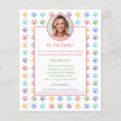 Pawsカラフルフォトカスタムドッグウォーカーサービス チラシ (正面)