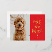 Pawsキスフォイルバレンタインデイハガキ 箔シーズンポストカード (正面/裏面)