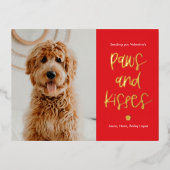 Pawsキスフォイルバレンタインデイハガキ 箔シーズンポストカード (正面)