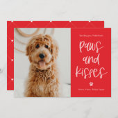 Pawsキス編集可能カラーペットバレンタインズカード シーズンカード (正面/裏面)