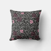 PawsプリントパターンNS 01b。黒BG クッション (裏面)