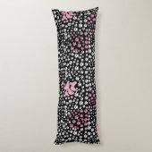 PawsプリントパターンNS 01b。黒BG ボディピロー (裏面 (縦))