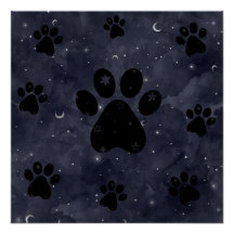 Paws星と三日月の月の青い水色