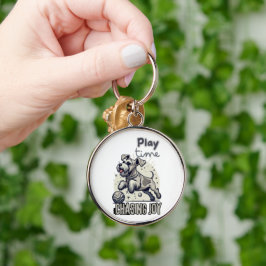 Paws:よくはしゃぐ Light Gray Dog's Joyful Chase キーホルダー