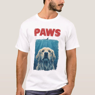 PAWS パロディー サメ映画 犬 | おもしろ オーシャン ドッグ Tシャツ