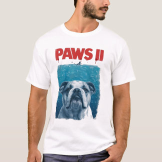 PAWS パロディー サメ映画 犬 | おもしろ オーシャン ドッグ Tシャツ