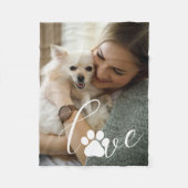 Paws:パーソナライズされた Cherigned Dog Lover写真 フリースブランケット (正面)
