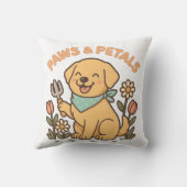 Paws&花びら – かわいいSprin用ガーデニングドッグシャツ クッション (裏面)