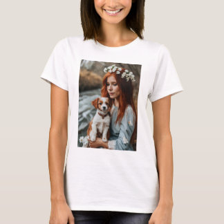 Paws & 遊:女の子の友最高の人が尾を振る tシャツ