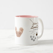 Paws, 静かLoud Love – ラグジュアリー金ゴールド猫 ツートーンマグカップ (正面右)