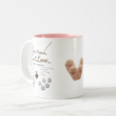 Paws, 静かLoud Love – ラグジュアリー金ゴールド猫 ツートーンマグカップ (正面左)