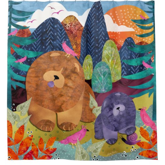 PAWS 4 A WHILEチャウシャワーカーテン シャワーカーテン (正面)