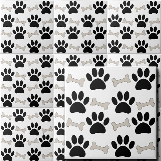 Paws And Bones Seamless Pattern Custom  タイル
