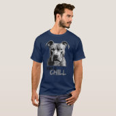 Paws and Chill: かわいい犬のプリントTシャツ Tシャツ (正面フル)