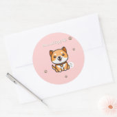 Paws and Enjoy Life Stickers ラウンドシール (封筒)