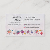 Paws and Heats – 手描きラインアート&水彩画 名刺 (裏面)