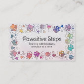 Paws and Heats – 手描きラインアート&水彩画 名刺 (正面)