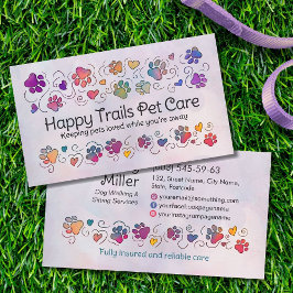 Paws and Heats – 手描きラインアート&水彩画 名刺