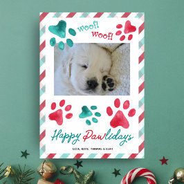 Paws and Plaid Happy Pawlidays 犬の写真 シーズンカード