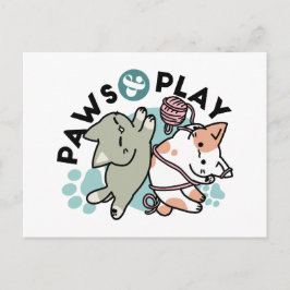 Paws and Play – Adorable Cat Illustration シーズンポストカード