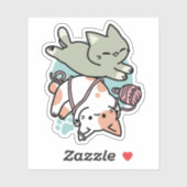 Paws and Play – Adorable Cat Illustration シール (シート)