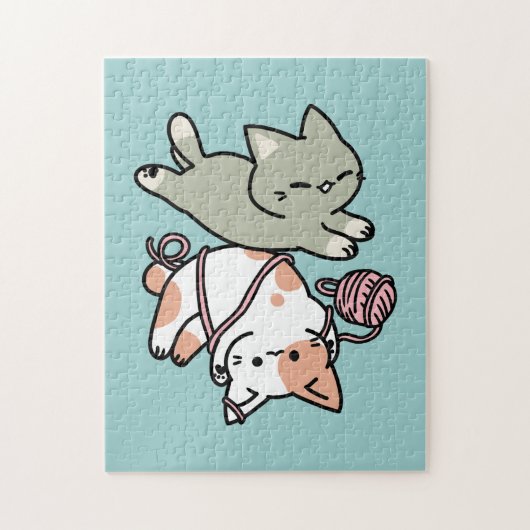 Paws and Play – Adorable Cat Illustration ジグソーパズル (縦)