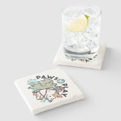 Paws and Play – Adorable Cat Illustration ストーンコースター (横)