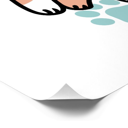 Paws and Play – Adorable Cat Illustration ポスター (コーナー)