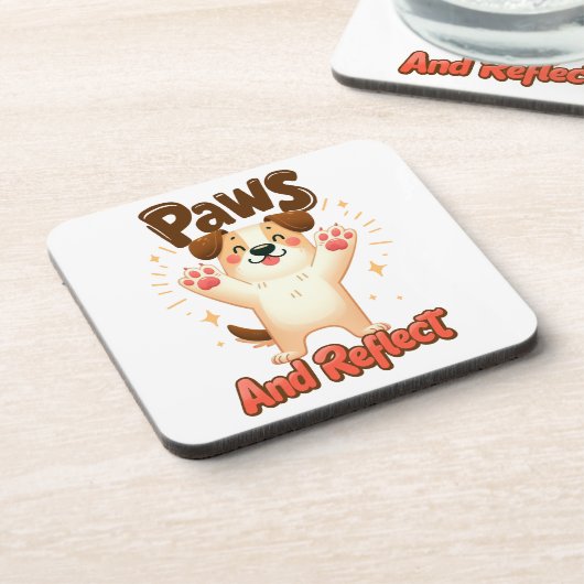 Paws And Reflect かわいい犬 コースター (左側)
