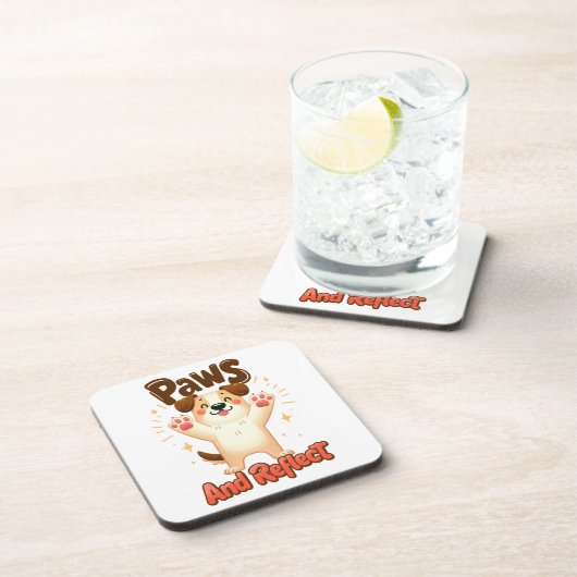 Paws And Reflect かわいい犬 コースター (右側)