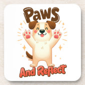 Paws And Reflect かわいい犬 コースター (正面)