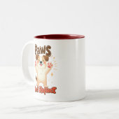 Paws And Reflect かわいい犬 ツートーンマグカップ (正面左)