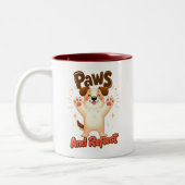 Paws And Reflect かわいい犬 ツートーンマグカップ (左)