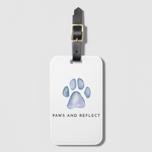 Paws and Reflect Cool Funny Pet Aesthetic ラゲッジタグ (正面縦)