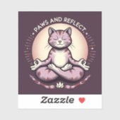 Paws and Reflect Yoga Cat Vinylマインドフル子猫 シール (シート)