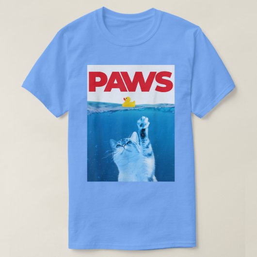 PAWS Cat And Yellow Rubber Duck Cute Kitten Funny  Tシャツ (デザイン正面)