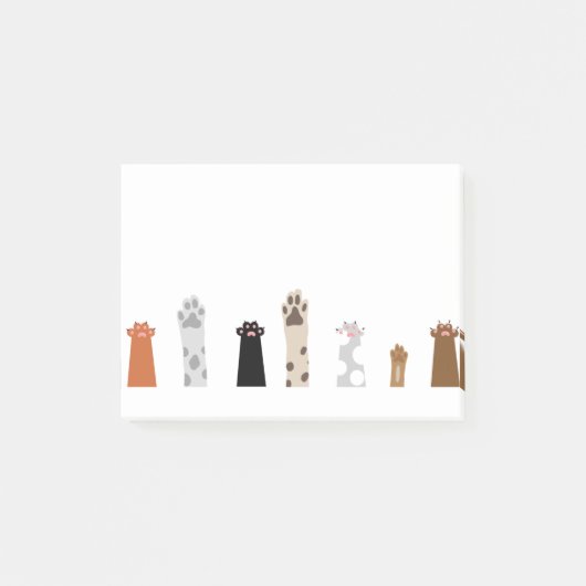 Paws Cat Dog Playful Cute Animal Comic Drawing ポストイット (正面)