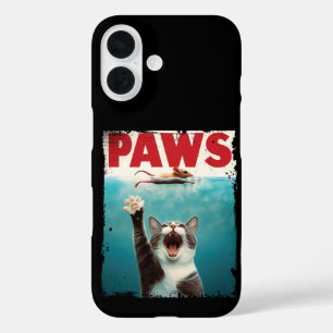 PAWS Cat Mouse Parody Of The Jawsムービー・ポスター iPhone 16ケース