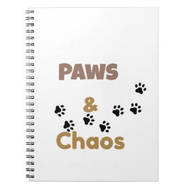 Paws & Chaos かわいい動物好きノート ノートブック