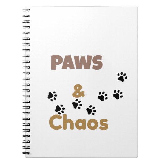 Paws & Chaos かわいい動物好きノート ノートブック (正面)