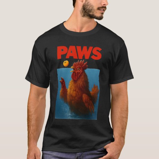 PAWS Chicken Meme Illustration for Animal Lovers Tシャツ (正面)