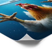 PAWS Chicken Meme – Jaws-Inspired Poultry Humor ポスター (角)