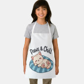 Paws & Chill 猫の昼寝 イラスト カートゥーン エプロン (インサイチュ)