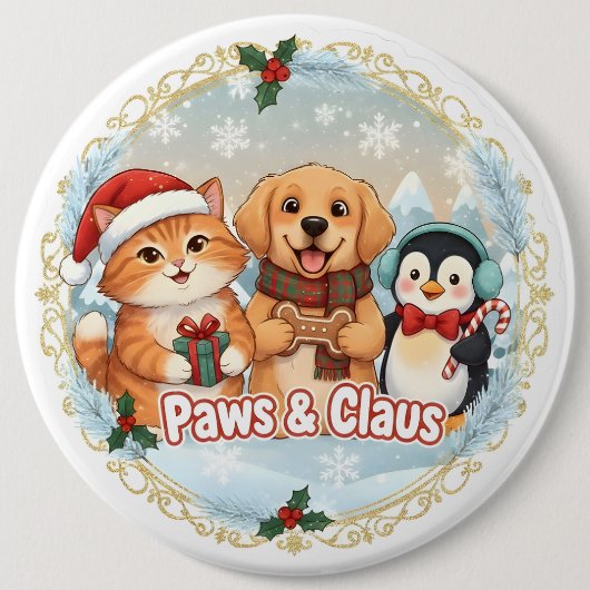 Paws & Claus 缶バッジ (正面)