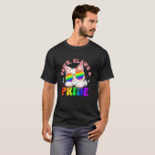 Paws, Claws And Pride 猫用サングラス 虹色の爪 Tシャツ (正面フル)