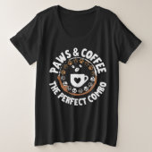 Paws & coffee_完璧なコンボ.b プラスサイズTシャツ (デザイン正面)